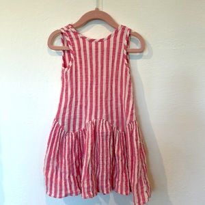 Zara Kids Cotton Pink Stripe Dress